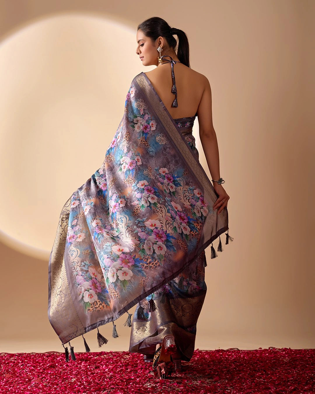 Padmawati Floral Lichi Silk Saree – Kalyanja